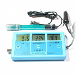 Мультимонитор: pH-метр, кондуктометр, солемер, термометр Kelilong PHT-026